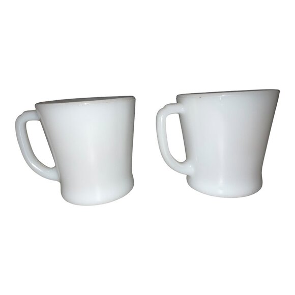 Fire King Milk Glass Mugs With Peach Design Set Of 2 Vintage Collectible - Picture 4 of 11